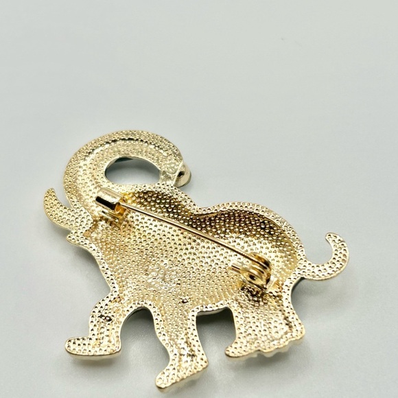 Colorful Elephant Brooch with Rhinestones Gold Green and Purple -New! - Picture 6 of 6